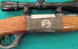 Savage M99 carbine in 250-3000, engraved with 6X scope - 1 of 11