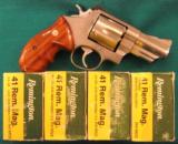 S&W 657 (no dash) 41 magnum with 3 inch barrel, Lew Horton or Ashland Dist? with ammo. - 1 of 3