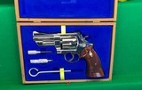 Nickel S&W 27-2 with scarce 3 1/2” barrel, in original wood case - 1 of 4