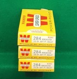 Winchester 284, 150 grain soft point. Three factory full boxes - 1 of 3