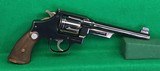 Pre-war Smith & Wesson 38/44 outdoorsman, factory adjustable sights. - 1 of 5