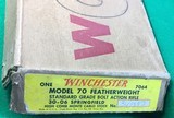 1955 Winchester model 70 30-06 featherweight in the original box with documents. - 1 of 20