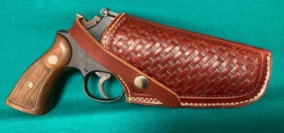 Lawrence basket weave holster for S&W 4 inch N frame revolver. - Image 1 of 3