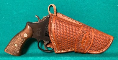 EL PASO SADDLERY basket weave holster for S&W “N” frame revolver. - Image 1 of 5