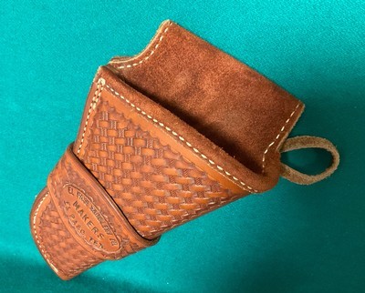EL PASO SADDLERY basket weave holster for S&W “N” frame revolver. - Image 4 of 5