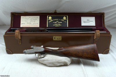 PURDEY EXTRA FINISH TWO BARREL SET HEAVY PROOF GAME GUN W CASE 20ga