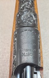 MANNLICHER SCHOENAUER MODEL 1908 BEN SHOSTLE ENGRAVED BOLT ACTION TAKEDOWN RIFLE - Image 11 of 17
