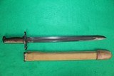 WW1 US M1905 Bayonet RIA 1909 Date w/ Canvas Scabbard - 2 of 7