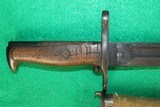 WW1 US M1905 Bayonet RIA 1909 Date w/ Canvas Scabbard - 3 of 7