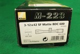 Nikon M-223 3-12×42 Matte BDC 600 Riflescope – 16305 NEW - 1 of 4