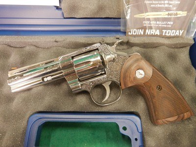 Colt Python 357 Magnum 4.25in Stainless Engraved Revolver - New - Image 2 of 4