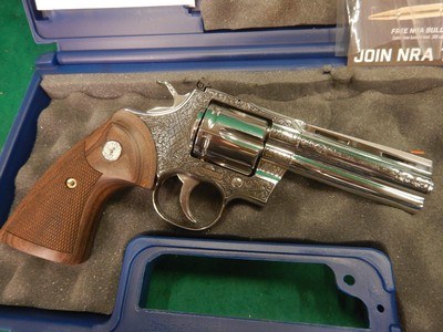Colt Python 357 Magnum 4.25in Stainless Engraved Revolver - New - Image 3 of 4