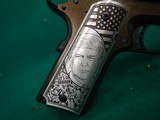 Auto Ordnance 1911 Trump Rally Cry 45 Auto (ACP) 5in Engraved Stainless Steel Black Cerakote Pistol 7+1 Rounds - Image 4 of 8