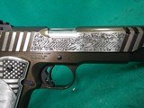 Auto Ordnance 1911 Trump Rally Cry 45 Auto (ACP) 5in Engraved Stainless Steel Black Cerakote Pistol 7+1 Rounds - Image 3 of 8
