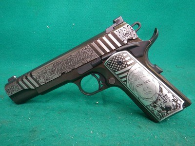 Auto Ordnance 1911 Trump Rally Cry 45 Auto (ACP) 5in Engraved Stainless Steel Black Cerakote Pistol 7+1 Rounds - Image 5 of 8