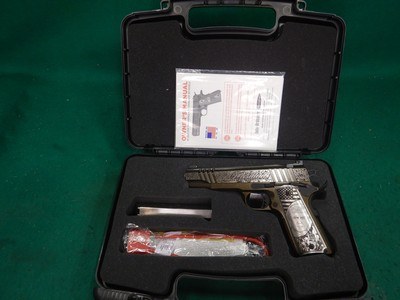 Auto Ordnance 1911 Trump Rally Cry 45 Auto (ACP) 5in Engraved Stainless Steel Black Cerakote Pistol 7+1 Rounds - Image 1 of 8