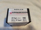 Nosler Varmegeddon 22 cal 50 grain FB tipped bullets