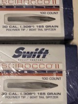 Swift Scirocco ll bullets 30 caliber .308 165 grains - 1 of 2