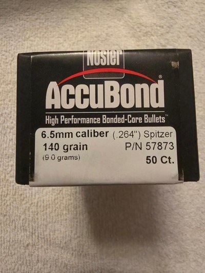 Nosler Accubond .264 cal 6.5mm 140 grain 50 ct.
