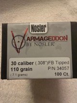 Nosler Varmegeddon .308 cal 110 gr 100 ct - 1 of 2