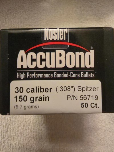 Nosler Accubond .308 cal 150 gr 50 ct