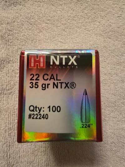 Hornady .224 cal 35 gr NTX 100 ct