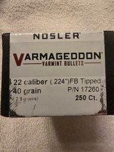 Nosler .224 cal 40 gr Varmegeddon 250 ct