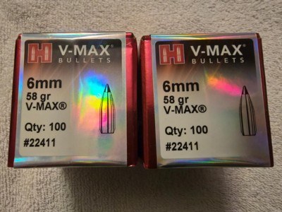 Hornady 6mm .243 58 gr V-Max 100 ct ea