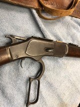 winchester 44-40 ,saddle ring carbine, magazine tube same length as barrel with G.H.S. scarab - 1 of 15