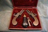 Cased Flintlock Derringer Pistol Set by Jacques in London - 1 of 15