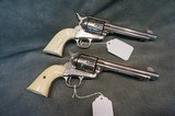 Colt SAA Early 2nd Generation Consecutive Pair 45LC 5 1/2" Nickel - 1 of 11
