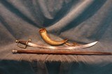 War of 1812 Veteran's Powder Horn, Sword and Walking Stick - 1 of 25