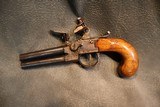 Double Barrel Flintlock Pistol with unusual safety - 1 of 7