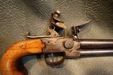Double Barrel Flintlock Pistol with unusual safety - 5 of 7