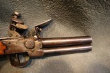 Double Barrel Flintlock Pistol with unusual safety - 6 of 7
