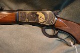 Winchester 1886 High Grade Deluxe Rifle 45-70 Engraved with gold Bears and Elk - 6 of 9