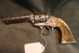 Colt Bisley SAA 45LC Full Engraved w/Stag Grips - 1 of 7