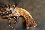 Colt Bisley SAA 45LC Full Engraved w/Stag Grips - 3 of 7