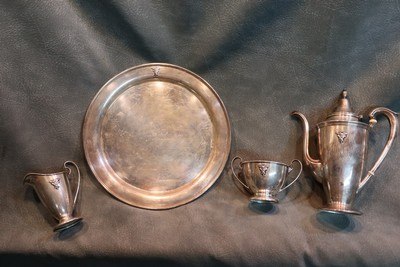 West Point US Military Academy Class of 1915 Sterling Tea Set ,Eisenhauer's Room Mate