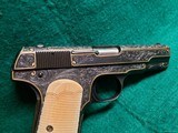 COLT 1903 - GORGEOUS PISTOL ENGRAVED BY DENISE THIRION W-CERTIFICATE OF AUTHENTICITY. W-REAL IVORY GRIPS. MFG. IN 1919 - .32 ACP - 8 of 15