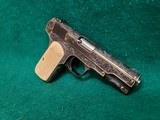 COLT 1903 - GORGEOUS PISTOL ENGRAVED BY DENISE THIRION W-CERTIFICATE OF AUTHENTICITY. W-REAL IVORY GRIPS. MFG. IN 1919 - .32 ACP - 3 of 15