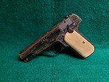 COLT 1903 - GORGEOUS PISTOL ENGRAVED BY DENISE THIRION W-CERTIFICATE OF AUTHENTICITY. W-REAL IVORY GRIPS. MFG. IN 1919 - .32 ACP - 4 of 15