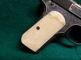 COLT 1903 - GORGEOUS PISTOL ENGRAVED BY DENISE THIRION W-CERTIFICATE OF AUTHENTICITY. W-REAL IVORY GRIPS. MFG. IN 1919 - .32 ACP - 7 of 15