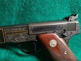 COLT - WOODSMAN MATCH TARGET 1ST SERIES 6.5 INCH BARREL. ENGRAVED BY BILL SEVERSON GOLD INLAYS. GORGEOUS W-MINTY BORE! MFG 1939 - .22 LR - 12 of 26