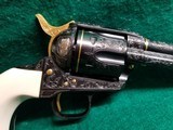 Uberti - 1873 SINGLE ACTION 4.75 INCH BARREL BLUED W-IVORY GRIPS BEAUTIFULLY ENGRAVED BY BRIAN MEARS W-GOLD ACCENTS MINTY BORE! - .45 Colt - 22 of 25