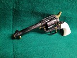 Uberti - 1873 SINGLE ACTION 4.75 INCH BARREL BLUED W-IVORY GRIPS BEAUTIFULLY ENGRAVED BY BRIAN MEARS W-GOLD ACCENTS MINTY BORE! - .45 Colt - 5 of 25