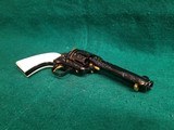 Uberti - 1873 SINGLE ACTION 4.75 INCH BARREL BLUED W-IVORY GRIPS BEAUTIFULLY ENGRAVED BY BRIAN MEARS W-GOLD ACCENTS MINTY BORE! - .45 Colt - 9 of 25