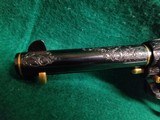 Uberti - 1873 SINGLE ACTION 4.75 INCH BARREL BLUED W-IVORY GRIPS BEAUTIFULLY ENGRAVED BY BRIAN MEARS W-GOLD ACCENTS MINTY BORE! - .45 Colt - 14 of 25