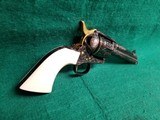 Uberti - 1873 SINGLE ACTION 4.75 INCH BARREL BLUED W-IVORY GRIPS BEAUTIFULLY ENGRAVED BY BRIAN MEARS W-GOLD ACCENTS MINTY BORE! - .45 Colt - 2 of 25