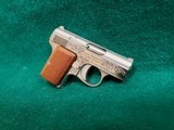 BAUER AUTOMATIC - STAINLESS. "BABY BROWNING CLONE". W-ONE MAGAZINE. ENGRAVED BY CLINT FINLEY. GORGEOUS! - .25 ACP - 3 of 20